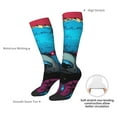 thumbnail image 4 of Yiaed Neon Cyberpunk Blue Bear Print Great elasticity Adult Stockings Sports socks for Men and Women, 4 of 6