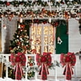 thumbnail image 6 of AYktou Christmas Bows Hanging Ornaments, 10×19 Inch Oversized Checked Bowknot Berries Bells Leaves Wreath Bows, Wall Hanging Bow Ornaments for Door Fireplace Staircase Display Indoor Outdoor Decor, 6 of 6