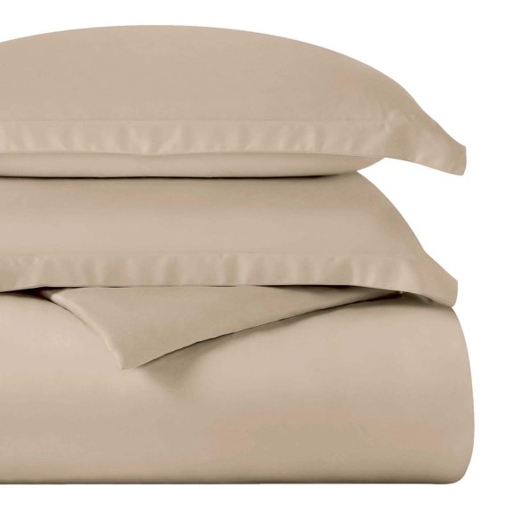 Superior Egyptian Cotton 400 Thread Count Duvet Cover Set, Full/Queen, Tan