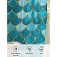 thumbnail image 6 of Sheer Curtains 84 Inches Long 2 Panels Set for Living Room, Green Semi Sheer Curtains for Windows, Modern Geometric Fish Scale Abstract Moroccan Voile Window Treatments Rod Pocket Curtain, 6 of 7