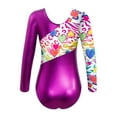 thumbnail image 3 of ranrann Gymnastic Leotards for Girls Long Sleeve Tumbling Dance Leotards Skating Unitard Bodysuit Rose Red 10, 3 of 8