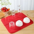 thumbnail image 3 of Microfiber Drain Drying Pad,16*18in Absorbent Dish Drainers,Countertop Drainer Mats,Water Insulation Dinnerware Protective Pad,for Home Kitchen Counter (Red), 3 of 6