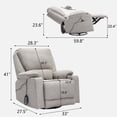 thumbnail image 2 of KIGOTY Rocking Recliner Chair, 360 Swivel Recliner with Massage and Heating, Light Grey, 2 of 7