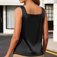 thumbnail image 5 of ClodeEU Women's Satin V Neck Sleeveless Tank Top ,Solid Color Casual Camisole Black,Women's Plus XXL, 5 of 6