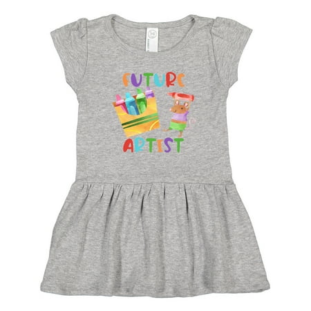 

Inktastic Future Artist Cute Mouse with Crayons Girls Toddler Dress