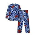 thumbnail image 2 of Kll Colorful Butterflies Sleepwear Mens Flannel Pajamas,Long Cotton Pj Set, 2 of 9