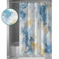 thumbnail image 4 of Abstract Graffiti Shower Curtain, 66" x 72", White Yellow Blue Oil Painting Style Waterproof Bathroom Curtain Washable Shower Curtain Set with 12 Hooks, 4 of 6