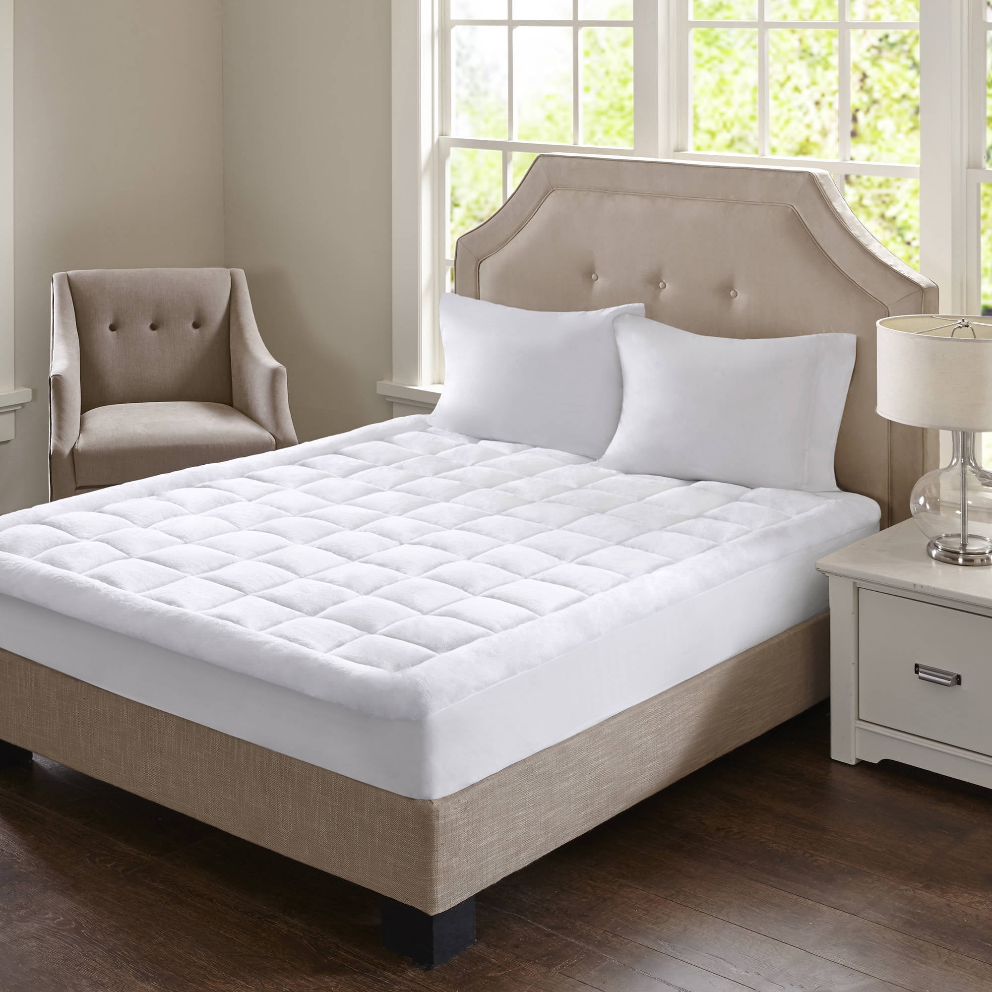 Overfilled Plush Hypoallergenic Down Alternative Waterproof Mattress Pad, Twin