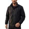 thumbnail image 2 of WIZUTIZ Men's Outdoor Jacket Solid Color Zipper Pocket Stand Collar Long Sleeve Windproof Polyester Multi-Pocket Coat for Mountaineering Riding Hiking Daily Mens Fashion, 2 of 9