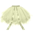 thumbnail image 4 of Women's Skirts Solid Color Comfortable Breathable Tulle Fluffy Tutu Skirt Party Dance Mini Skirt Yellow One Size, 4 of 4
