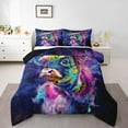 thumbnail image 2 of Highland Cattle Full Size Comforter Set Purple Galaxy Bedding Set, Blue Butterfly Down Comforter Kawaii Cow Bull Bed Set, Univers Glitter Stars Quilted Duvet, 2 of 7