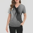 thumbnail image 4 of Plus Size Scrubs, Printed Scrub Tops Soft Knit Nurse Uniform Shirts Anti-Wrinkle Workwear Medical Women V-Neck Fun Scrubs Top Moisture-Wicking Stretch Wicking Healthcare Grey Xl, 4 of 4