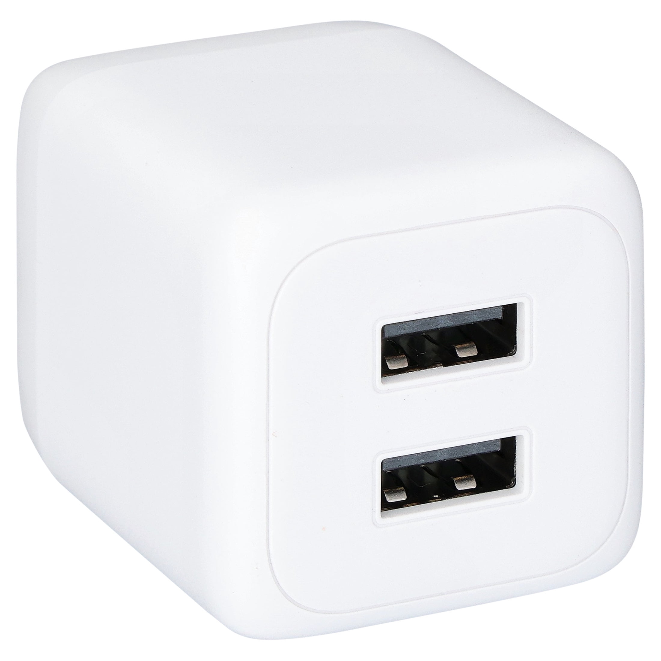 (2 pack) onn 24W Two-Port USB-A Wall Charger for Multiple Devices, Foldable Plug, Compact size, iPhone charger, for iPhone 17/16/15/14/13/12/11/X/XR/XS series , Samsung, iPad, Airpods, and more, white