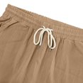 thumbnail image 5 of WTOBBY Men's Linen Cargo Shorts - Loose Fit Casual Beach Breathable Multi-Pocket Jogger Shorts with Elastic Waist for Summer Comfort ,Earthy Yellow 3XL, 5 of 5