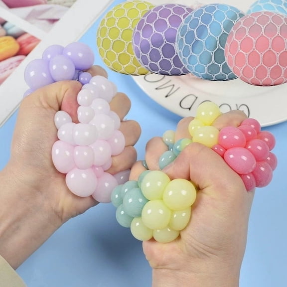 Colorful Jelly Squeeze Ball for Stress Relief, Sensory Fidget Toy for Adults at Home Office, Soft Squeeze Ball for Hand Exercise and Desk Relaxation