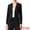 Black, variant on Women's Collarless Business Outfits Open Front Suit Blazer M Burgundy