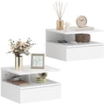 thumbnail image 1 of HOMCOM Floating Nightstand Set of 2, Bedside Table with Drawer and Shelf, 1 of 10