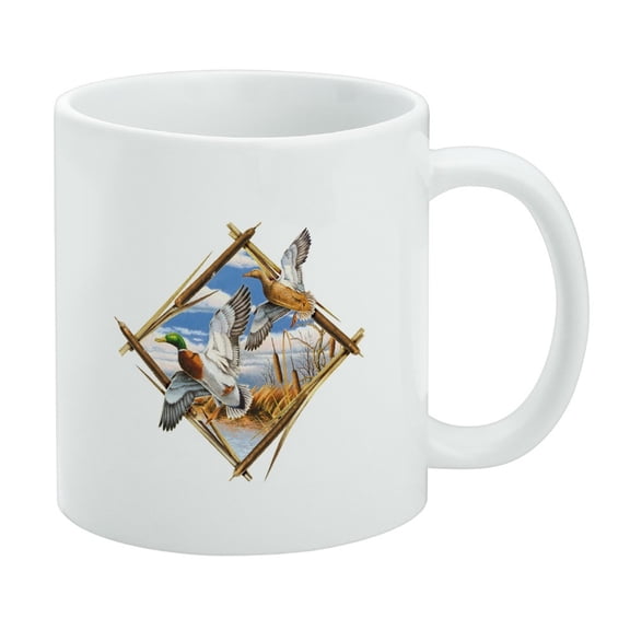 Duck Diamond Mallard Hunting White Mug