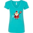 thumbnail image 3 of Inktastic Christmas Pickleball Santa Women's V-Neck T-Shirt, 3 of 5