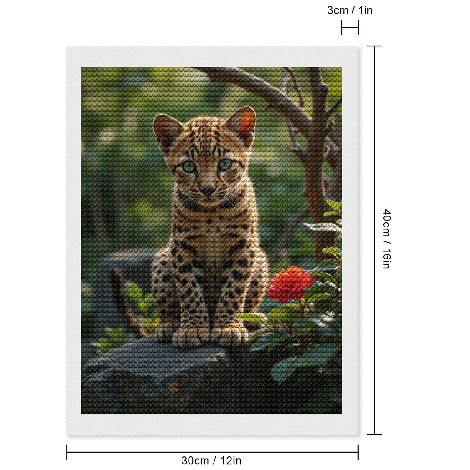 Diamond Art Kits for Adults, Spotted Cat Garden Flower Scene 5D Diamond Painting Kits for Adults Beginners, DIY Full Drill Diamond Painting, Gem Art and Crafts 12x16