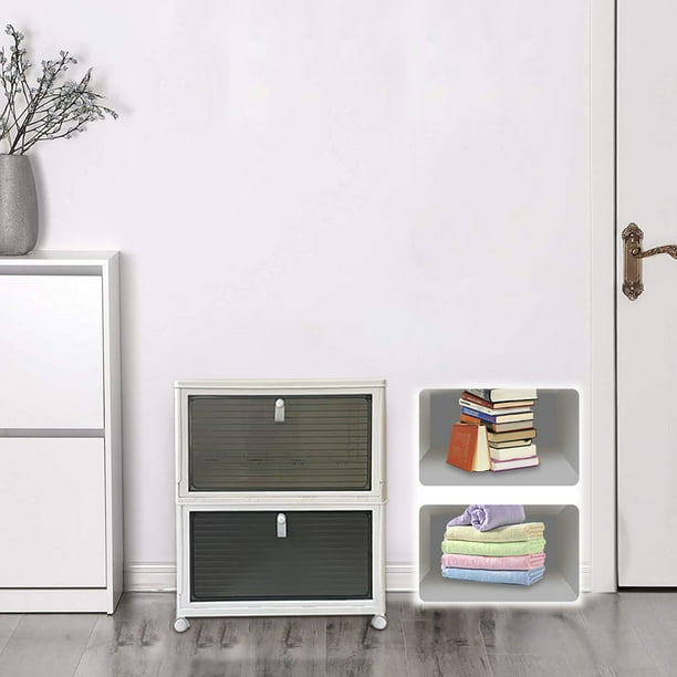 Organizador de escritorio de plástico transparente con cajones: minicaja para guardar artículos de papelería y cosméticos con compartimentos multicapa para oficina, escritorio o baño.