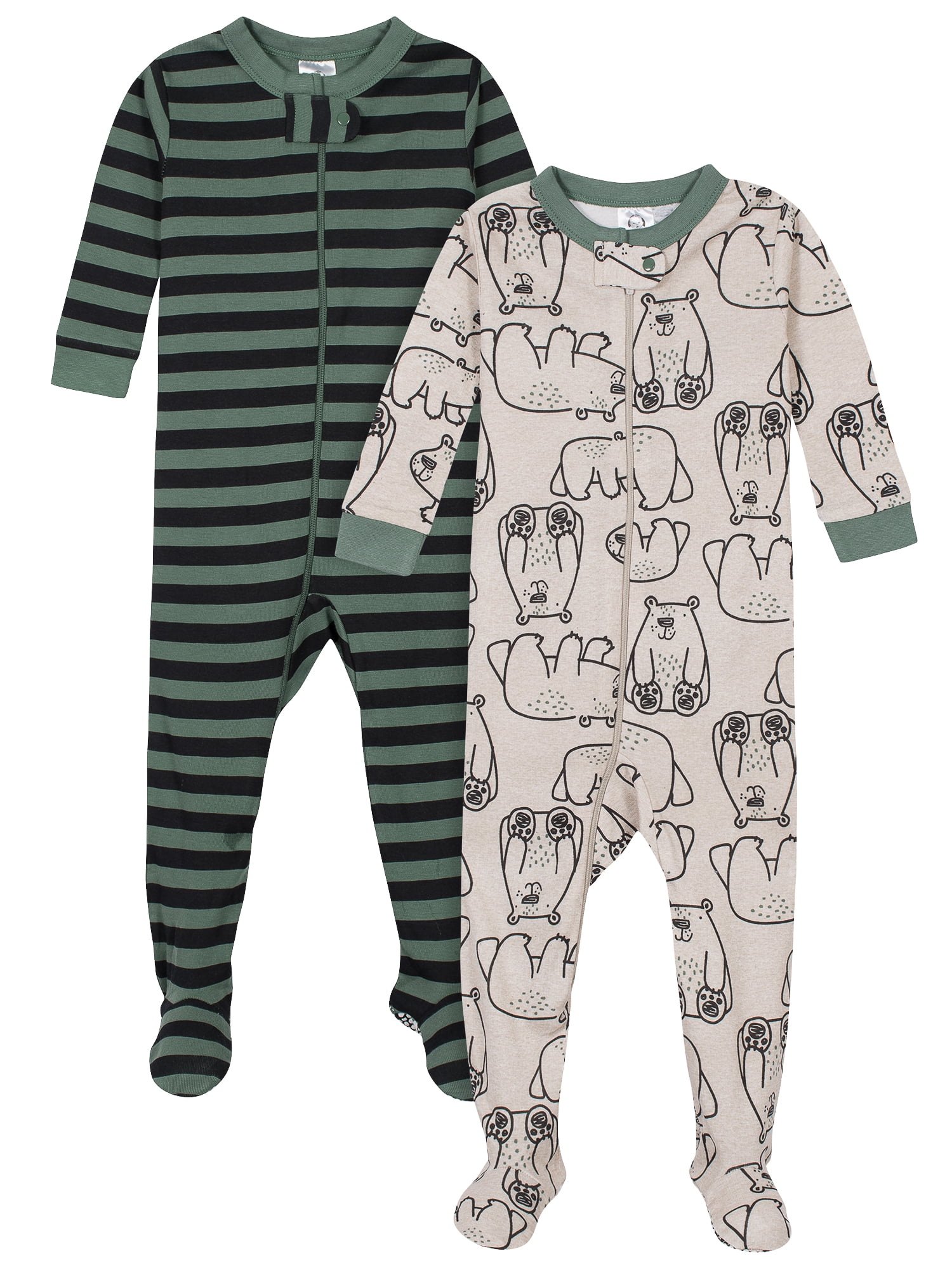 Photo 1 of Gerber Baby Toddler Boys Snug Fit Cotton Footed 1pc Pajamas, 2-Pack (0/3M-5T)