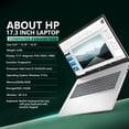 thumbnail image 4 of HP 17t-cn300 Laptop, 17.3" FHD 250 nits Display, Intel i5 1334u(Up to 4.6 GHz), 64 GB RAM, 1 TB SSD, Webcam, Backlit Keyboard, Fingerprint Reader, Wi-Fi6, Windows 11 Pro, 4 of 8