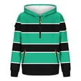 thumbnail image 5 of qolati Hoodies for Men Striped Color Block Pullover Sweatshirt Lightweight Fashion Drawstring Hooded Fleece Athletic Workout Tops with Zipper Pockets Green XL, 5 of 6