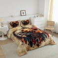 thumbnail image 3 of Bear Comforter Set Dream Catcher Quilt Bed Set,Boho Feather Bedding Sets s,Woodland Animals Duvet Insert Exotic Bohemian Decor, 3 of 7