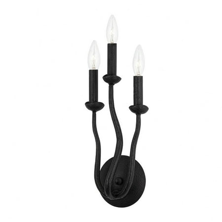 

3 Light Wall Sconce in Whimsical Style-15.25 inches Tall and 7 inches Wide-Black Finish Bailey Street Home 154-Bel-4642383