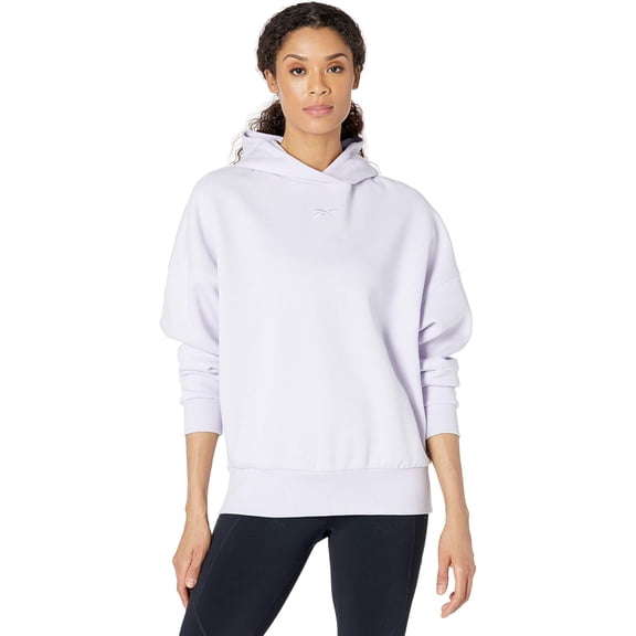 Reebok Studio Fitness Hoodie Women's XS Purple Cotton Long Sleeve Pullover GBO76