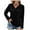 Black, variant on LEAVINGSUO Long Sleeve T-Shirt Women's Fashion Solid Loose T-Shirt Long Sleeves Blouse V-Neck Casual Tops