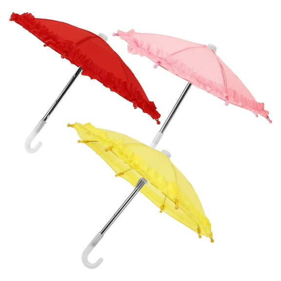 Raindrops 3Pcs Kid Umbrella Boy in Random Color with Adorable Handle for Home and Wedding