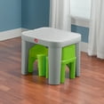 Step2 Mighty My Size Kids Plastic Toddler Table and Chairs Set, Gray
