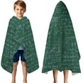 thumbnail image 3 of Math Equations Science Symbols Green Pattern Hooded Bath Towel，50"x30" for Ages 3 To 12 Kids, Quick Dry Lightweight Soft Microfiber Hood Beach Towel Cover Up for Kids, 3 of 7