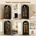 thumbnail image 4 of Vcatnet 70.8" Arched Kitchen Pantry Storage Cabinet, Tall Wood Storage Cabinet with Doors and Shelves for Dining Room, Living Room and Bedroom, Black, 4 of 10