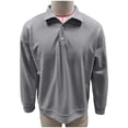 thumbnail image 4 of LEKWK Mens Henley Shirts Loose Fit Collared Long Sleeve Shirts Waffle-Texture Casual Shirts Solid Thermal Fall Winter Warm Pullover, 4 of 4