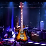 Glarry 37 inch Electronic Guitar Bundle with Amplifier for Beginner, Brown