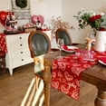 thumbnail image 3 of FYTPOV Flax Table Runner, Valentines Day Decorations, Hearts Printed Red Table Runner for Wedding Party, Christmas Runner for Table Home Decor, 13x47 inch, 3 of 5