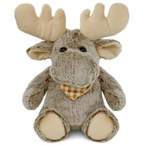 DolliBu Brown Sitting Moose Plush - Super Soft Moose Stuffed Animal, Wildlife Stuffed Moose Plush Toy, Cute Stuffed Animal for Boys And Girls, Plush Moose Gift for Baby, Kids, and Adults - 11 Inches