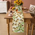thumbnail image 2 of Vintage Sunflowers Table Runner 72 Inches, Spring Botanical Green Leaves Bed Runner Dresser Scarves Tabletop for Indoor Outdoor Parties/Ceremony/Banquet, 18" x 72", 2 of 9