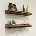 thumbnail image 5 of del Hutson Designs 36" 2 Shelf Rustic Wall Mount Stemware Rack, Dark Walnut, 5 of 5