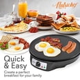 thumbnail image 2 of NutriChef Crepe Maker - Cooks Bacon, Roti, Tortillas & Omelets - Easy to Clean Detachable Cooktop - 12 inch Cook Area with Adjustable Temperature - I, 2 of 9