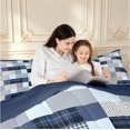 thumbnail image 4 of Manfei Vintage Grid Twin Comforter Sets,Modern Check Bedding Set,Blue White Gray,Navy Blue Reversible,2 Pieces,1 Comforter and 1 Pillowcase,2 Pieces,1 Comforter and 1 Pillowcase, 4 of 7
