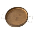 thumbnail image 2 of Sofá de madera Clip lateral Mesas Organizador Portátil Ahorro de espacio Plegable Simple a Circular Zulema bandeja de servir, 2 of 4