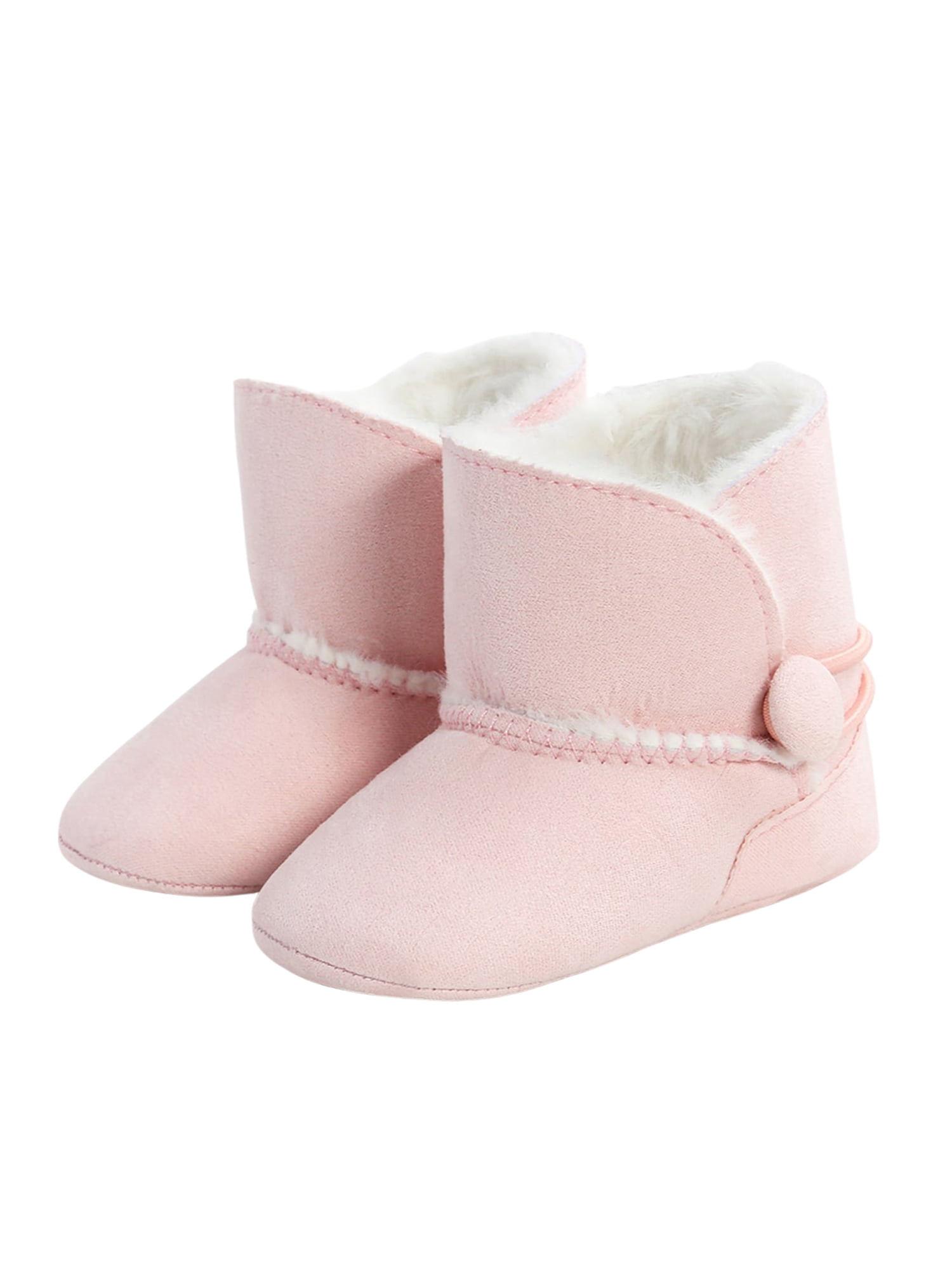 IOO Baby Girls Boys Plush-Filled Bailey Button Snow Boots Warm Winter Flat Shoes Toddler/Little Kid