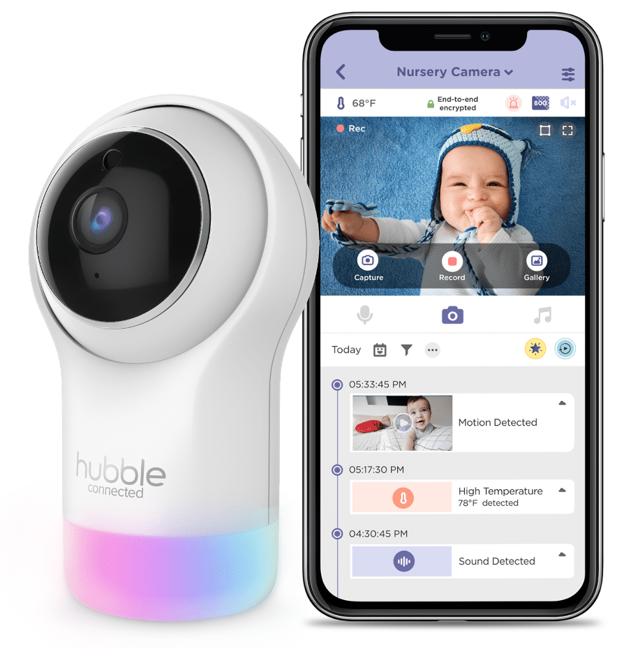 Hubble Connect Nursery Pal Glow, WiFi Baby Monitor with Pan, Tilt, and