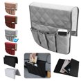thumbnail image 1 of Couch Sofa Chair Armrest Remote Control Storage Organizer Holder, Non-Slip Armchair Caddy Pocket Holder Organizer with 5 Pockets for Phone, Book, Magazines, Ipad, TV Remotes-Brown/Gray/Beige/Red, 1 of 9