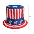 thumbnail image 3 of Patriotic Top Hat, with American Flag, Red White Blue, Classic Festive Look, Fit For Holiday Celebration, Costume Event, Themed Party Independence Day 250th Anniversary, 3 of 6