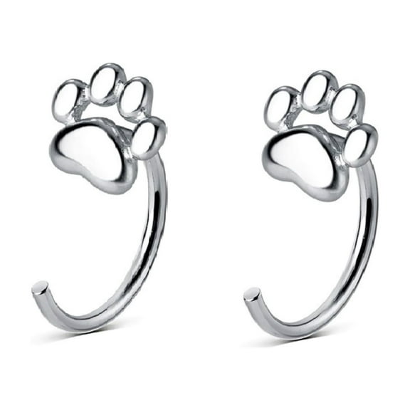 Bellitia Jewelry Little Cat Paw 925 Sterling Silver Women Earrings Simple Style for Women Valentine's Day Birthday Gifts for Her
